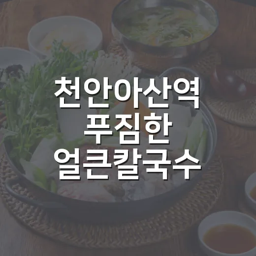 천안아산역 푸짐한 얼큰칼국수 맛집