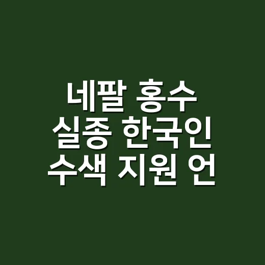 네팔 홍수 실종 한국인 수색 지원 언제까지 이어지나