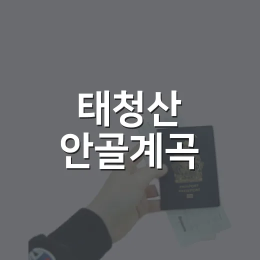 태청산 안골계곡, 고요한 자연의 쉼터