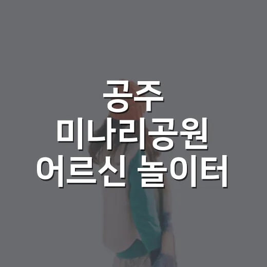 공주 미나리공원 어르신 놀이터 힐링 공간