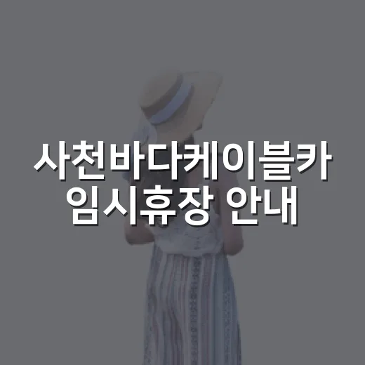 사천바다케이블카 임시휴장 안내