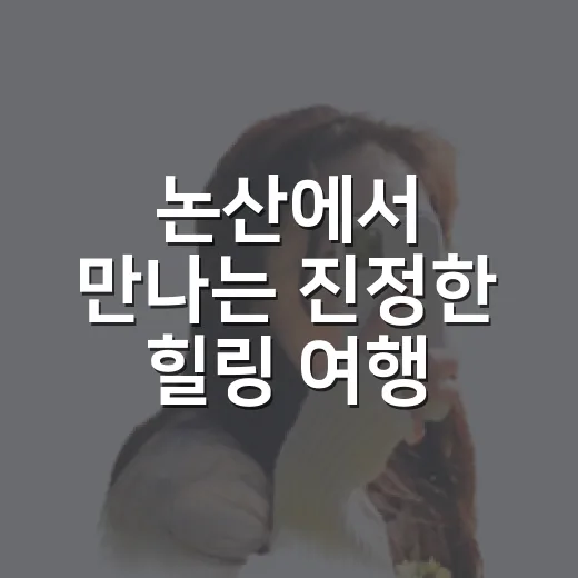 논산에서 만나는 진정한 힐링 여행
