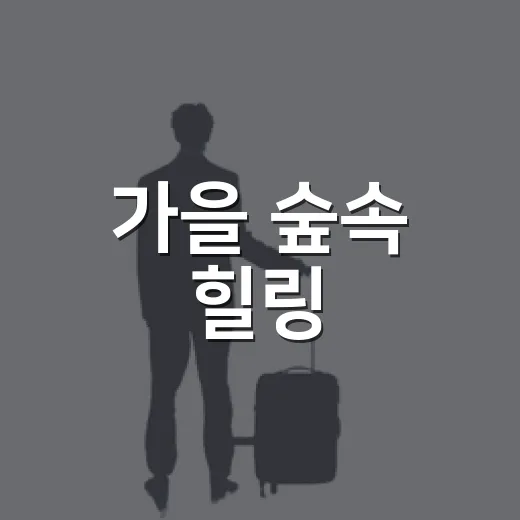 가을 숲속 힐링, 태학산과 공원 도슨트