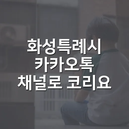 화성특례시 카카오톡 채널로 코리요 굿즈 받자