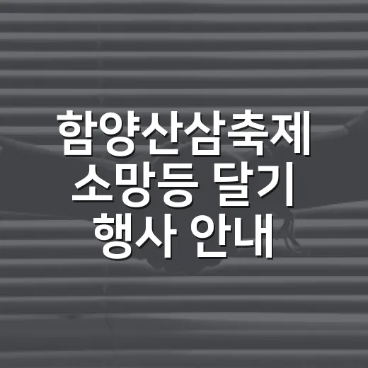 함양산삼축제 소망등 달기 행사 안내