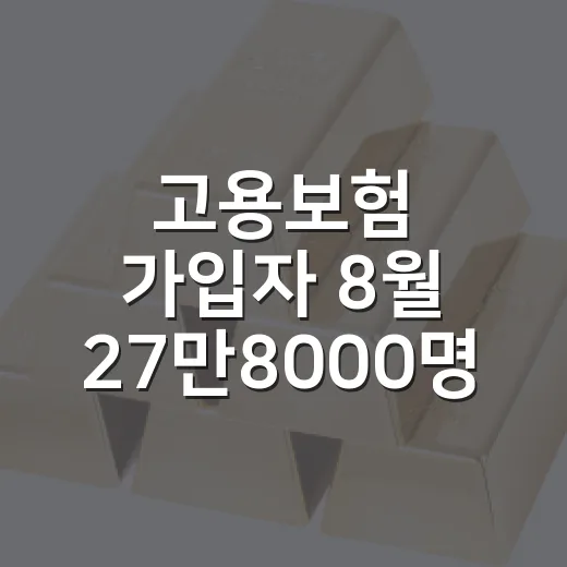 고용보험 가입자 8월 27만8000명 증가