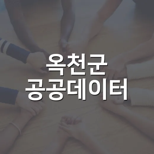 옥천군 공공데이터, 군민 누구나 무료 이용 가능