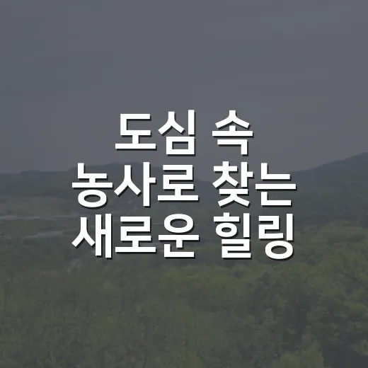 도심 속 농사로 찾는 새로운 힐링