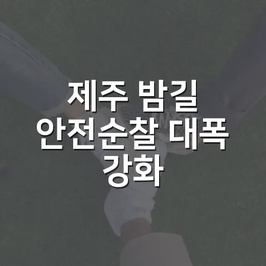 제주 밤길 안전순찰 대폭 강화