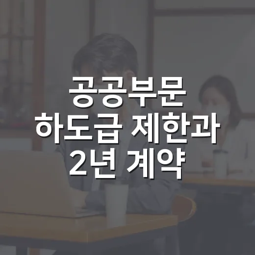 공공부문 하도급 제한과 2년 계약·고용유지 조건