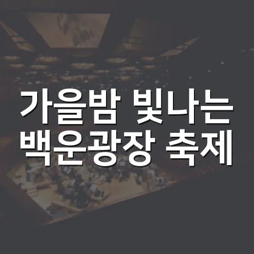 가을밤 빛나는 백운광장 축제