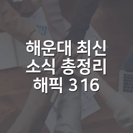 해운대 최신 소식 총정리 해픽 316회