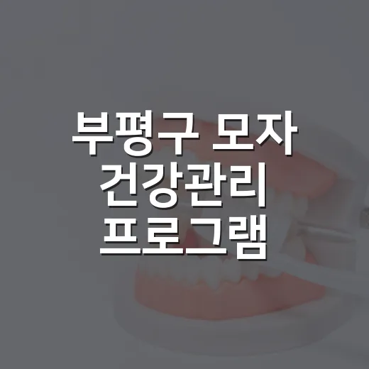 부평구 모자 건강관리 프로그램 참여자 모집