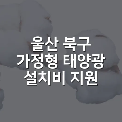 울산 북구 가정형 태양광 설치비 지원 확대