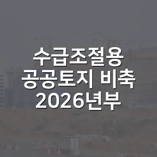 수급조절용 공공토지 비축 2026년부터 5000억 매입