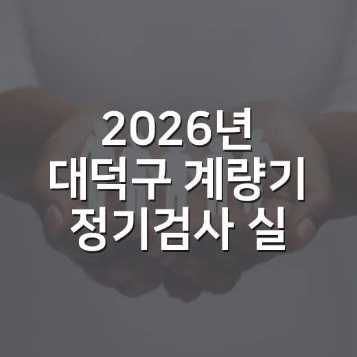 2026년 대덕구 계량기 정기검사 실시 안내