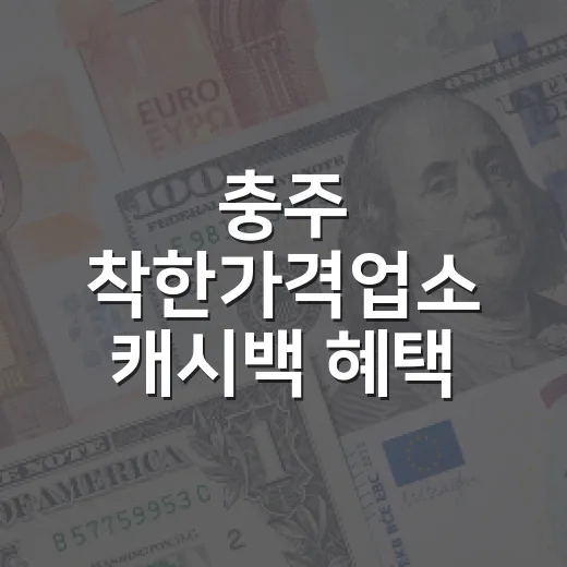 충주 착한가격업소 캐시백 혜택 시작