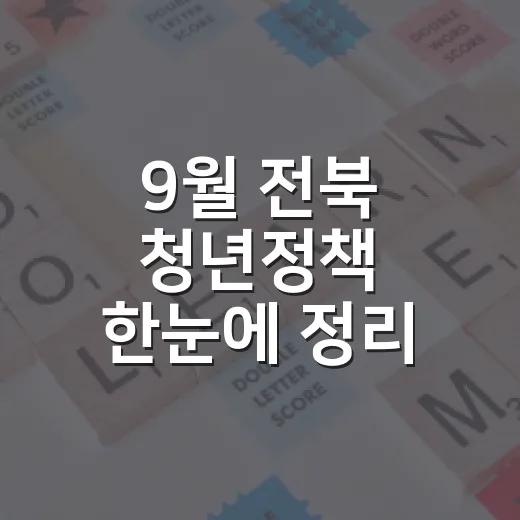 9월 전북 청년정책 한눈에 정리