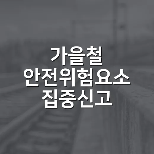 가을철 안전위험요소 집중신고 캠페인