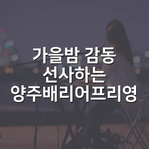 가을밤 감동 선사하는 양주배리어프리영화제