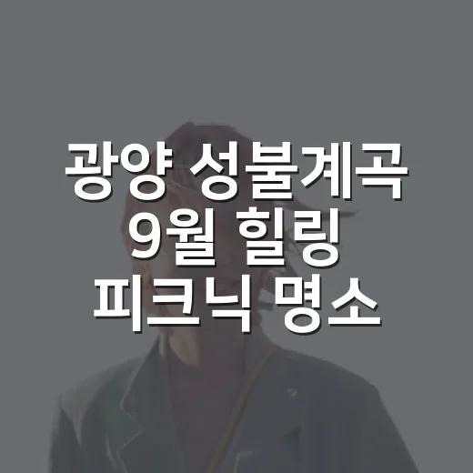 광양 성불계곡 9월 힐링 피크닉 명소