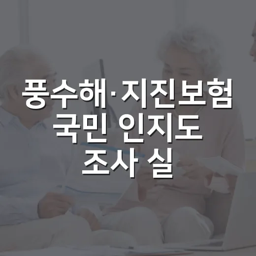 풍수해·지진보험 국민 인지도 조사 실시