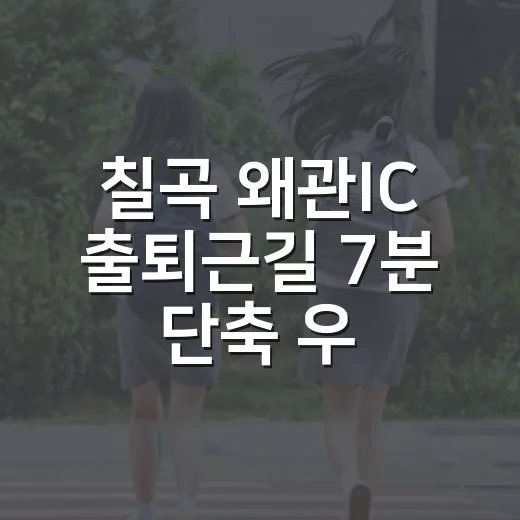 칠곡 왜관IC 출퇴근길 7분 단축 우회도로 추천