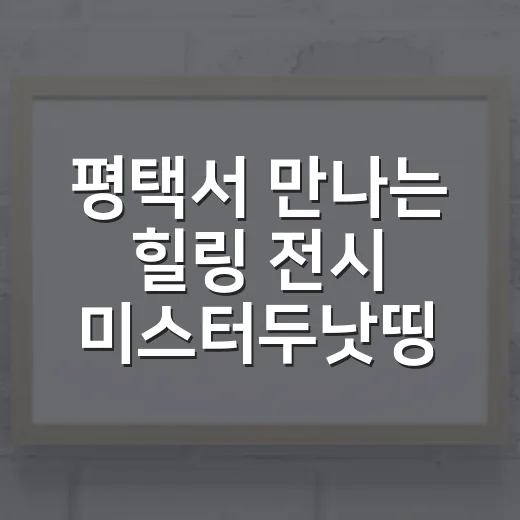 평택서 만나는 힐링 전시 미스터두낫띵