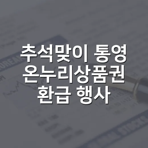 추석맞이 통영 온누리상품권 환급 행사