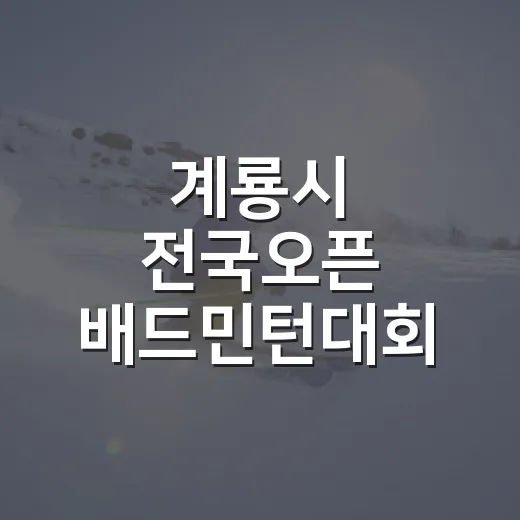 계룡시 전국오픈 배드민턴대회 참가자 모집