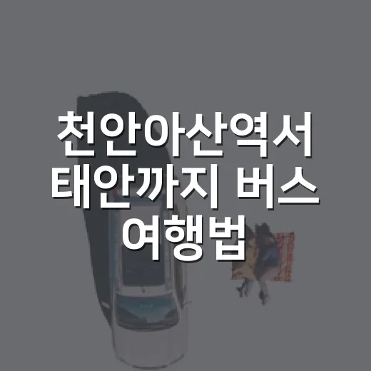 천안아산역서 태안까지 버스 여행법