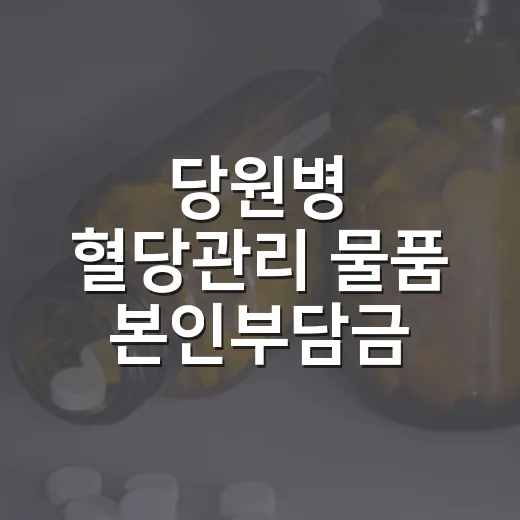 당원병 혈당관리 물품 본인부담금 지원 언제부터?