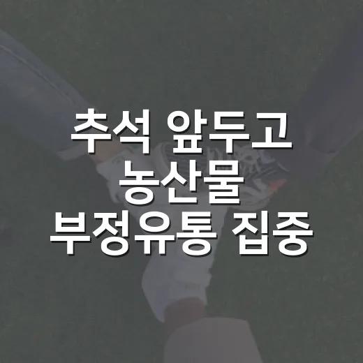 추석 앞두고 농산물 부정유통 집중 단속