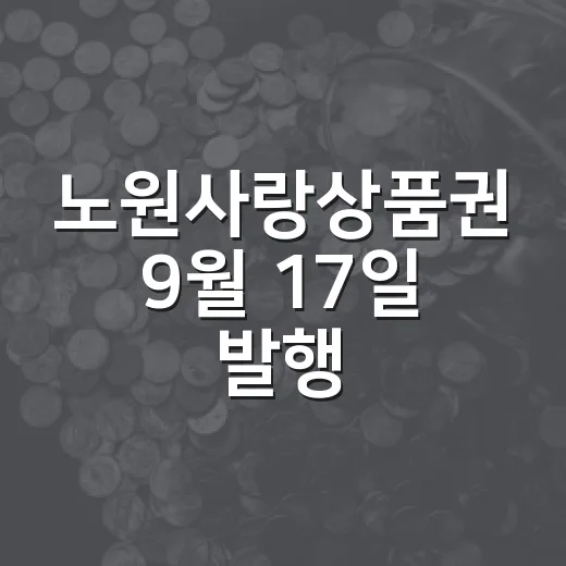 노원사랑상품권 9월 17일 발행, 5% 할인 혜택