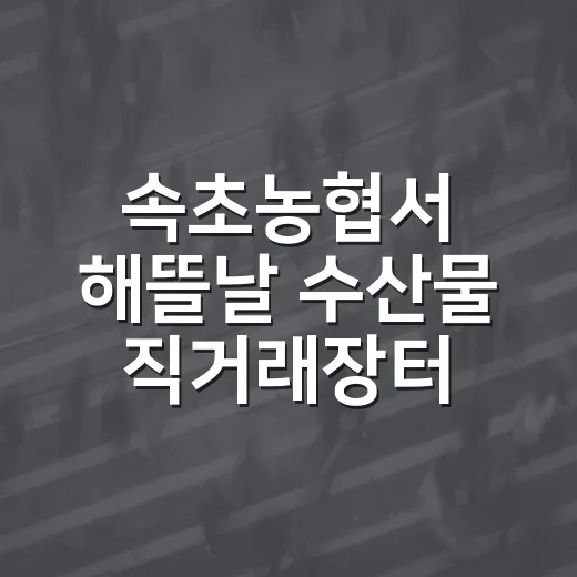 속초농협서 해뜰날 수산물 직거래장터 개최