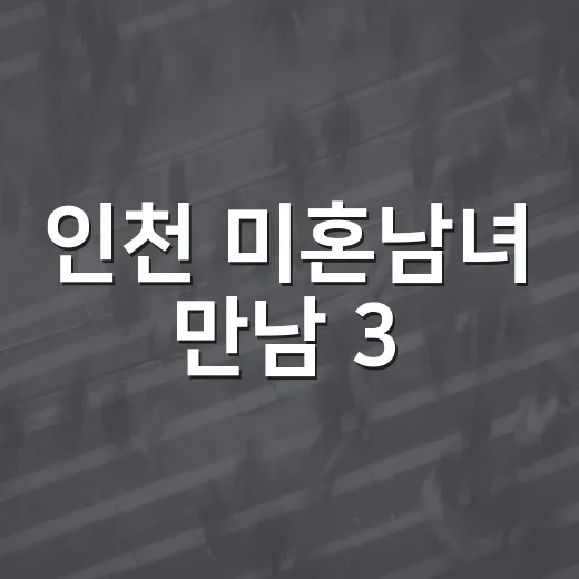 인천 미혼남녀 만남 3·4·5차 참가자 모집