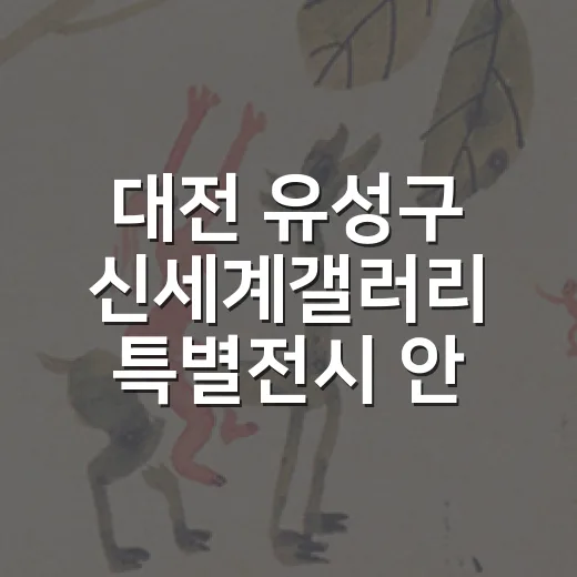 대전 유성구 신세계갤러리 특별전시 안내