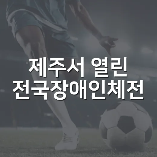 제주서 열린 전국장애인체전, 열정과 감동의 현장