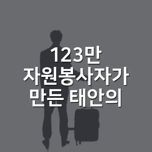 123만 자원봉사자가 만든 태안의 기적