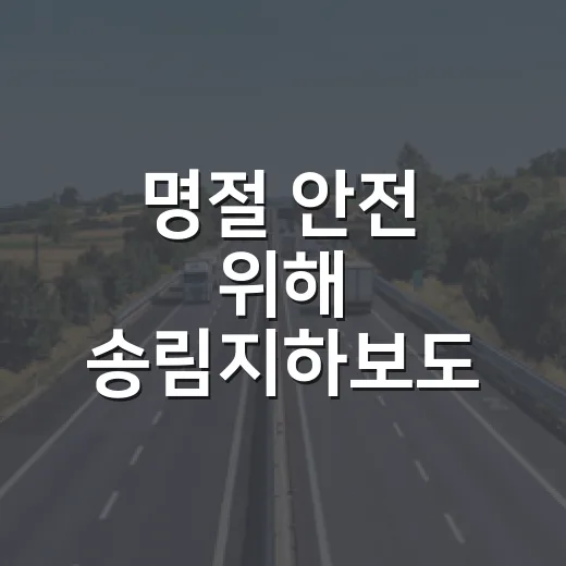 명절 안전 위해 송림지하보도 4일간 임시 폐쇄