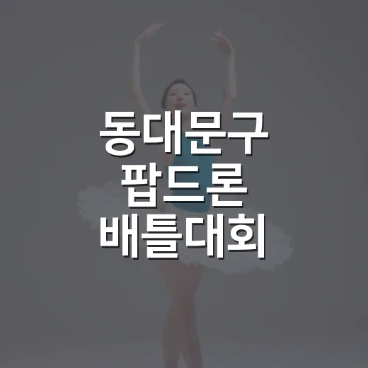 동대문구 팝드론 배틀대회 참가자 모집