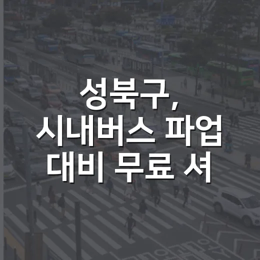 성북구, 시내버스 파업 대비 무료 셔틀버스 운행