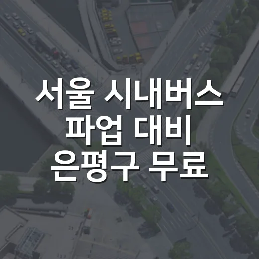 서울 시내버스 파업 대비 은평구 무료 셔틀버스 운행
