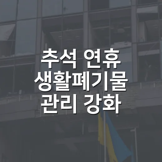 추석 연휴 생활폐기물 관리 강화, 시민 불편 최소화