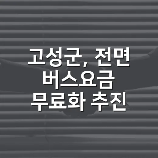 고성군, 전면 버스요금 무료화 추진