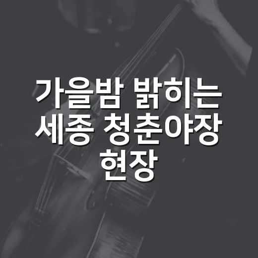 가을밤 밝히는 세종 청춘야장 현장
