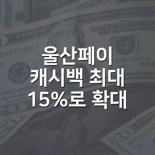 울산페이 캐시백 최대 15%로 확대