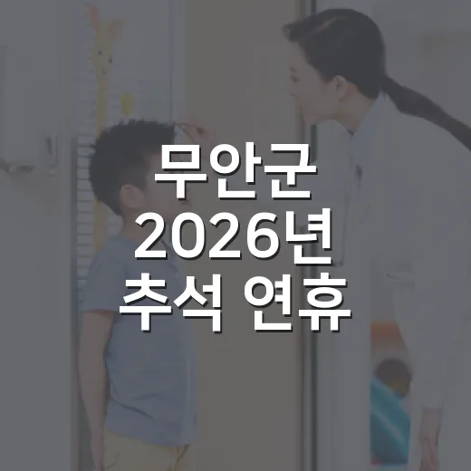 무안군 2026년 추석 연휴 의료기관 진료 안내