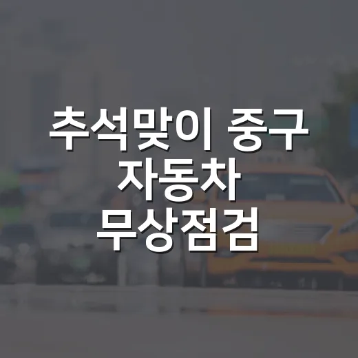 추석맞이 중구 자동차 무상점검