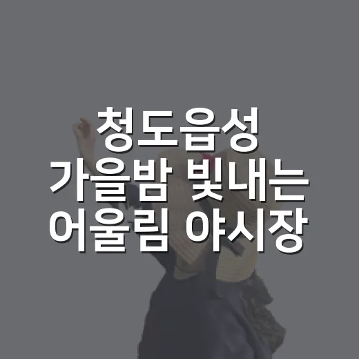 청도읍성 가을밤 빛내는 어울림 야시장